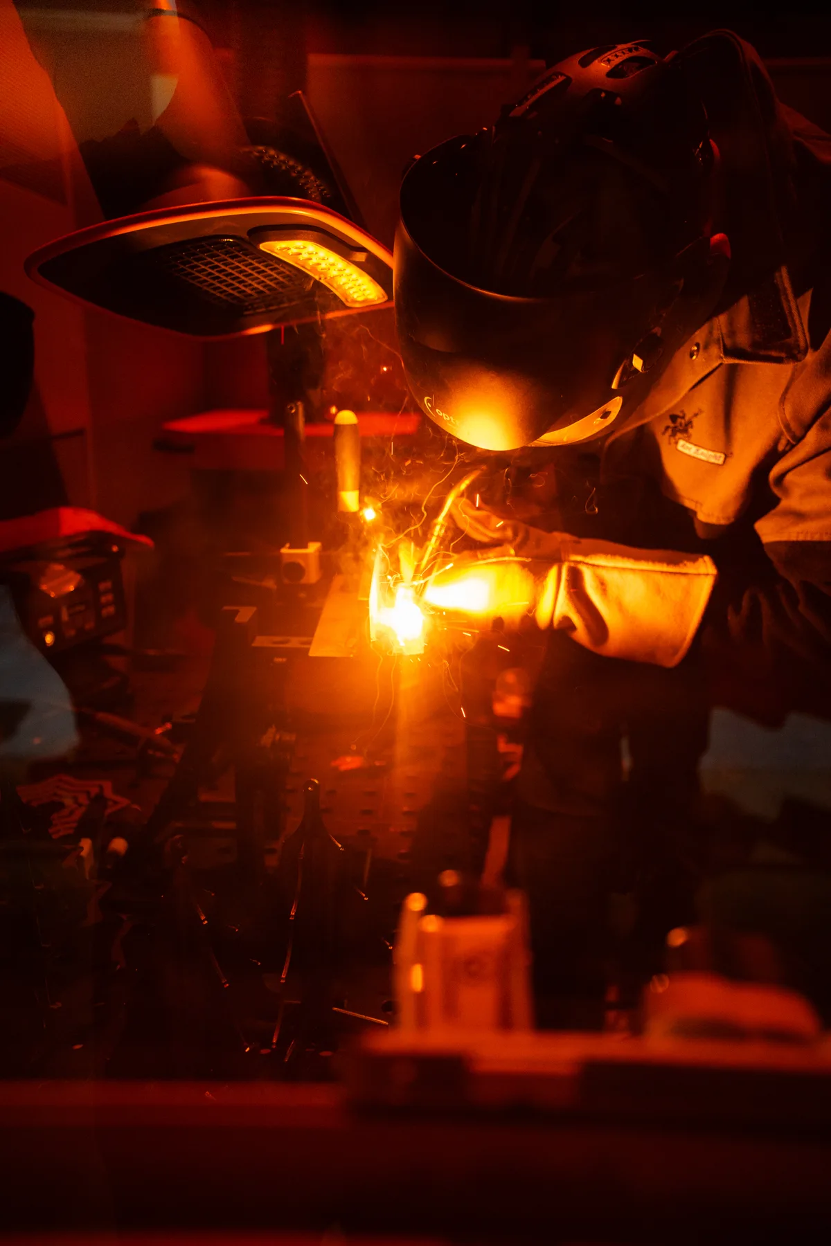 Welder at work during the DIY Lounge championship event